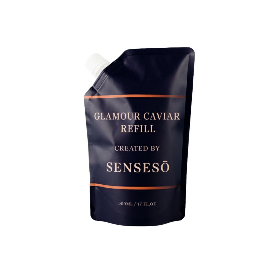 Glamour Caviar Refill packaging by Sensesó on a white background